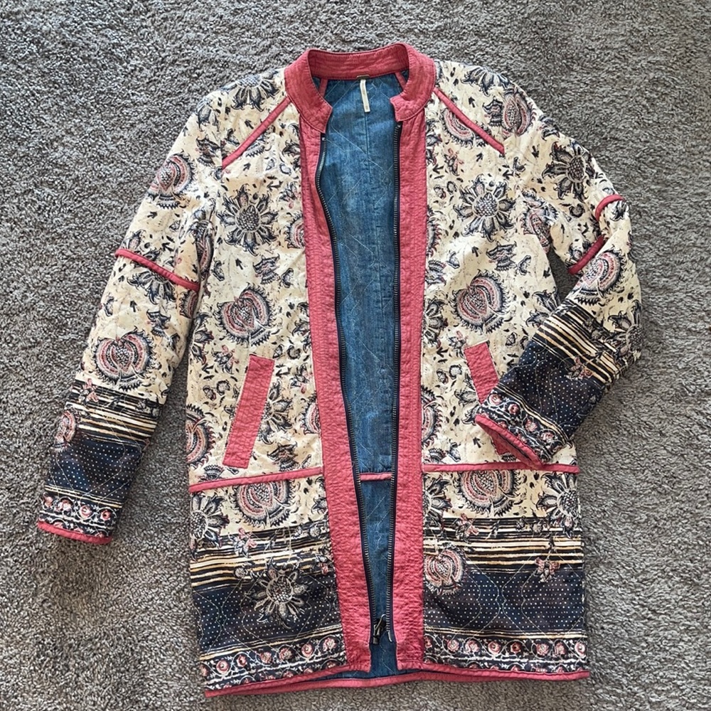 Free People Printed Reversible Coat